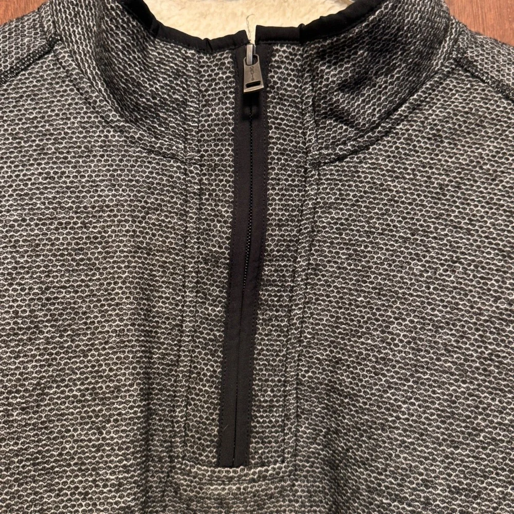 Orvis Men XL Classic‎ Collection Gray Textured Sherpa 1/4 Zip Pullover Jacket